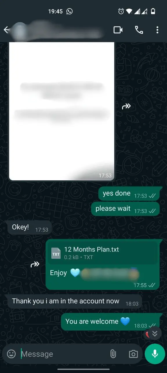 Verified Telegram customer review for best IPTV service in USA